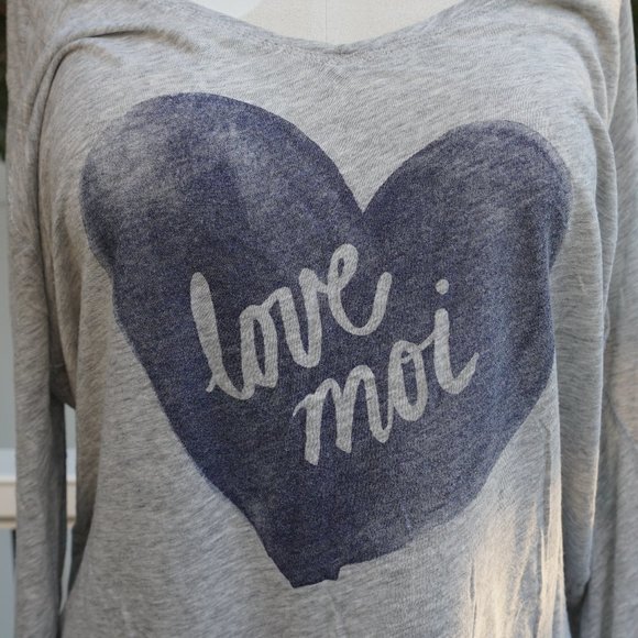 Aerie long-sleeve Grey PJ top - Picture 4 of 4